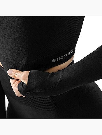 Crop top deportivo sin costuras manga larga mujer fitness mujer tempo
