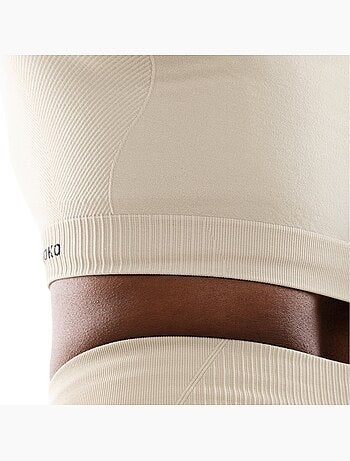 Crop top deportivo sin costuras manga larga mujer fitness mujer victory