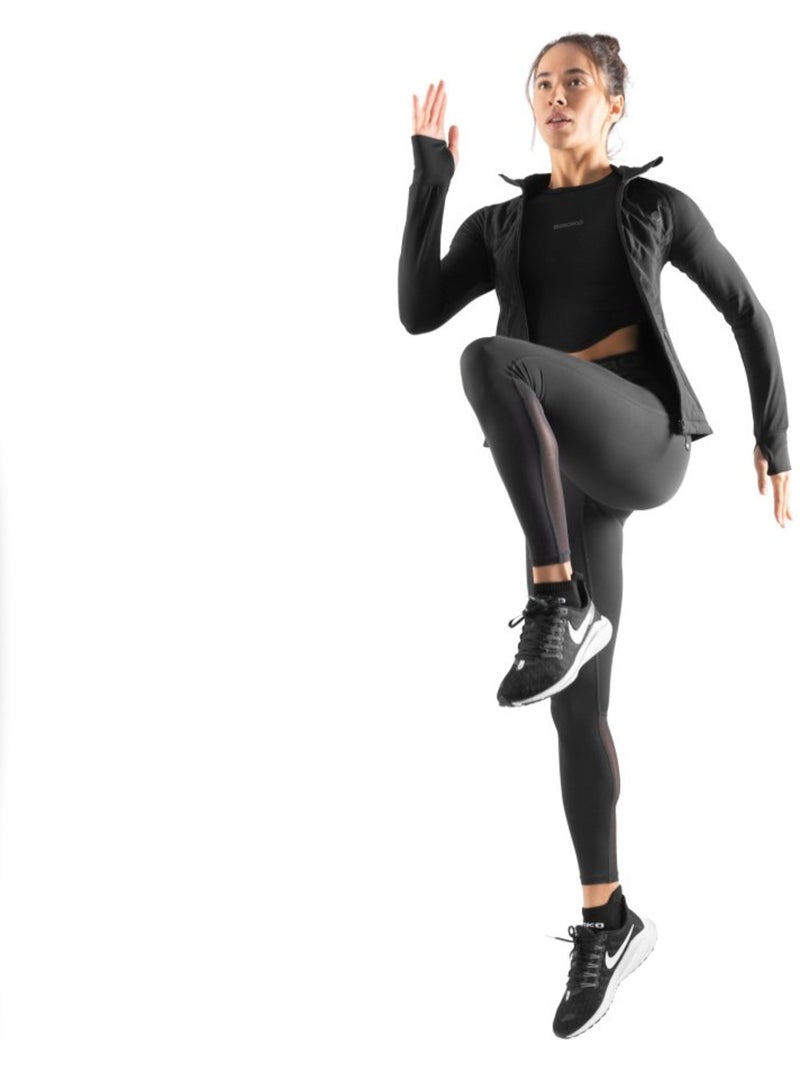 Crop top manga corta entrenamiento mujer fitness mujer sculpt Negro - Kiabi