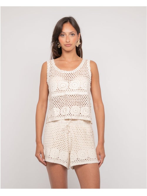 Crop top sin mangas de crochet FOLDA - Kiabi