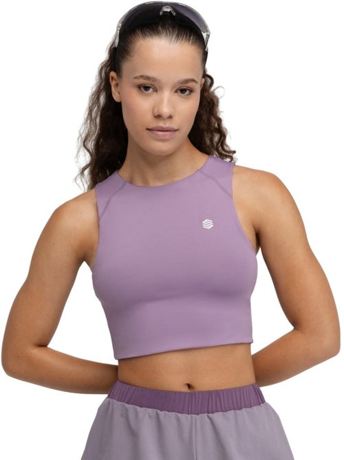 Crop top sin mangas trail running mujer senderismo mujer phoenix lilac - Kiabi