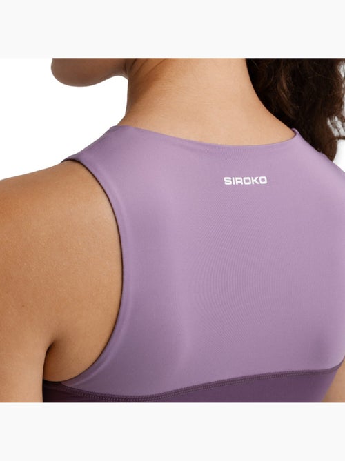 Crop top sin mangas trail running mujer senderismo mujer phoenix lilac - Kiabi