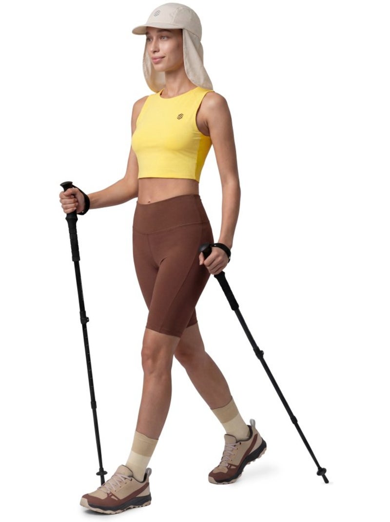 Crop top sin mangas trail running mujer senderismo mujer phoenix-w Amarillo - Kiabi