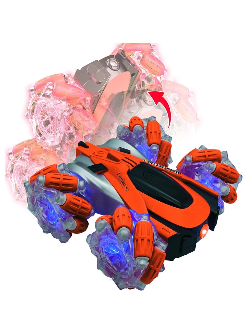 Crosslander® 360+ Coche acrobático radiocontrol recargable y programable con luces. Naranja - Kiabi