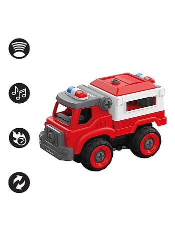 Crosslander Fireman Juego de camiones de bomberos 3 en 1 con taladro eléctrico