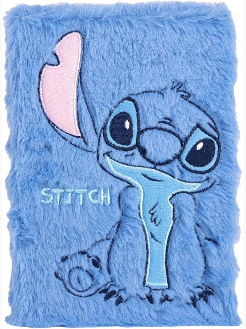 Cuaderno A5 - Stitch - Disney - Cubierta de peluche Azul - Kiabi