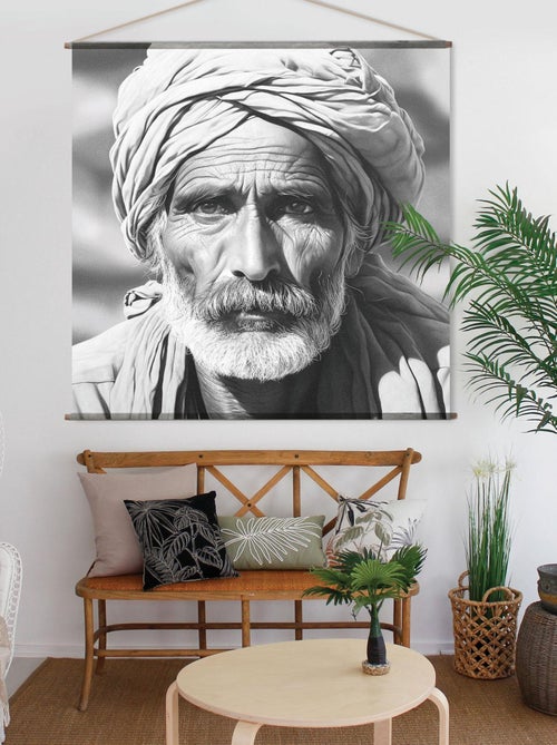 Cuadro mural HOMBRE ANCIANO - Kiabi