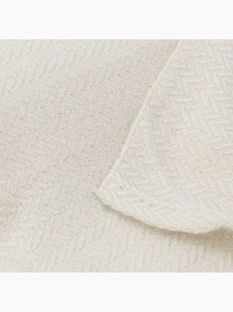 Cuadros de lana y seda - Espiga pequeña Beige concha - Kiabi