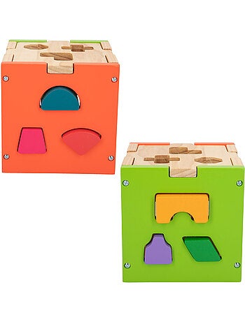 Cubo actividades encajar piezas madera WOOMAX