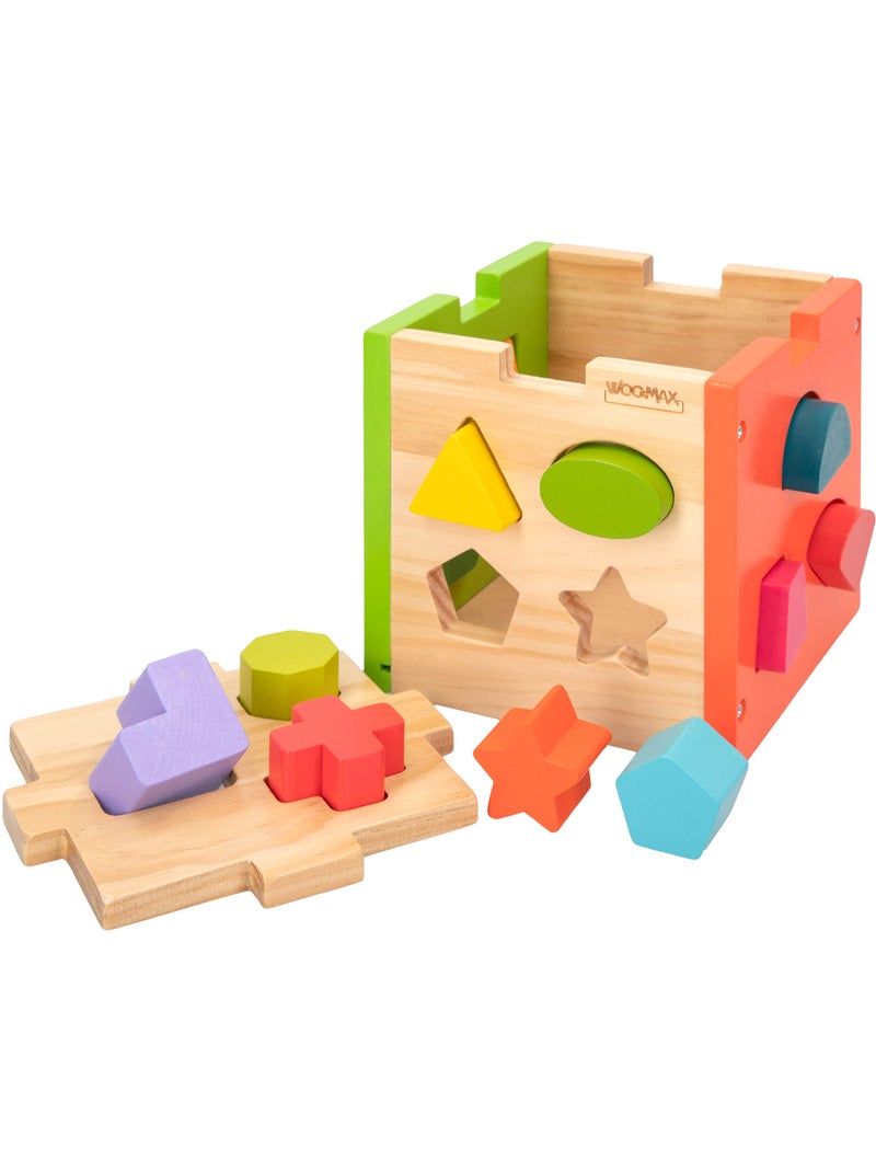 Cubo actividades encajar piezas madera WOOMAX N/D - Kiabi