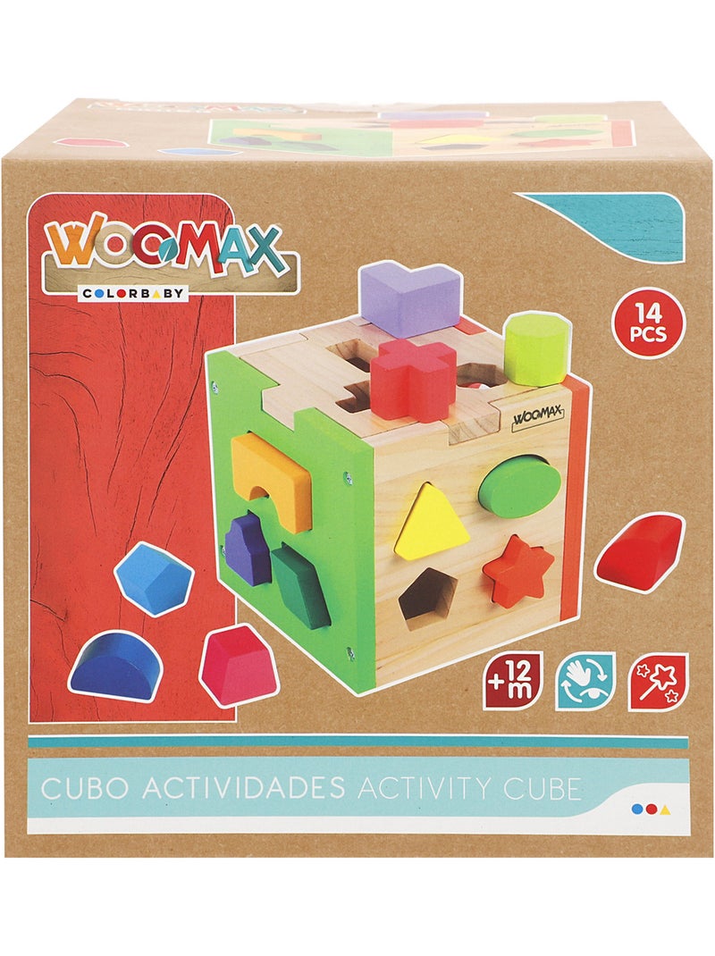 Cubo actividades encajar piezas madera WOOMAX N/D - Kiabi
