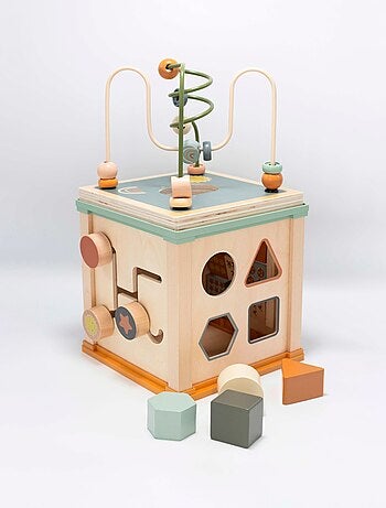 Cubo de actividades de madera