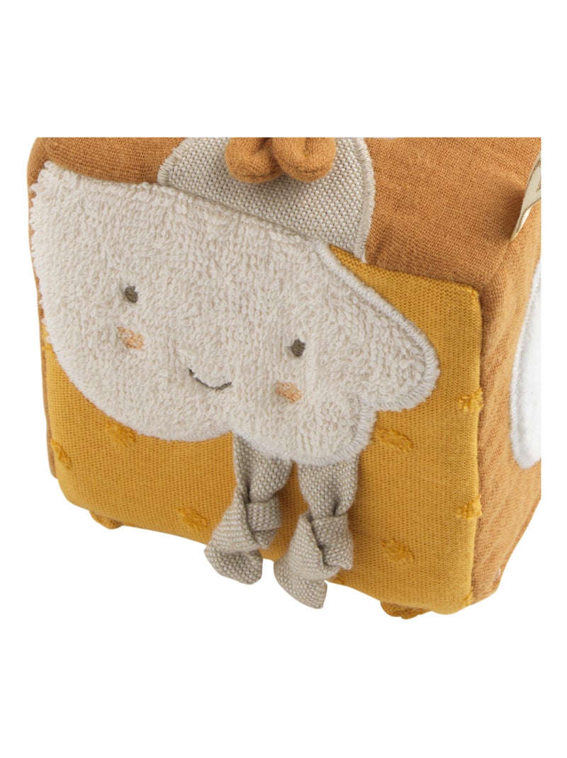 Cubo de actividades para bebé de algodón - SAUTHON Amarillo - Kiabi