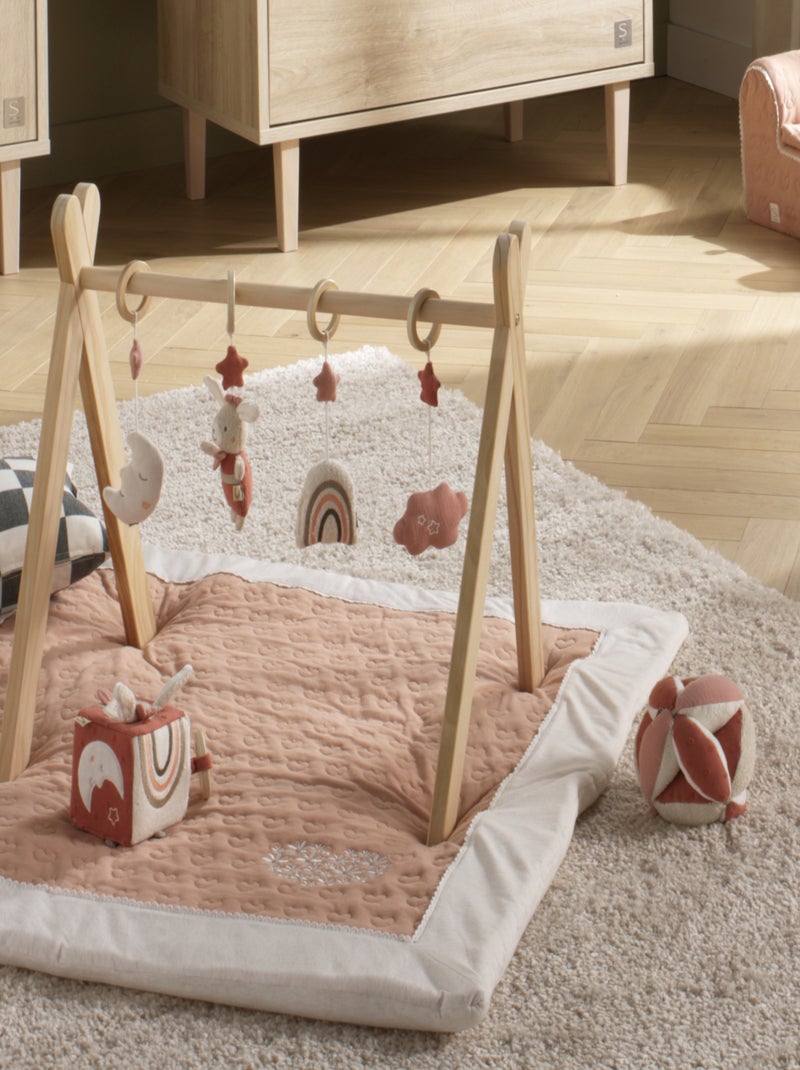 Cubo de actividades para bebé de algodón - SAUTHON Rosa - Kiabi