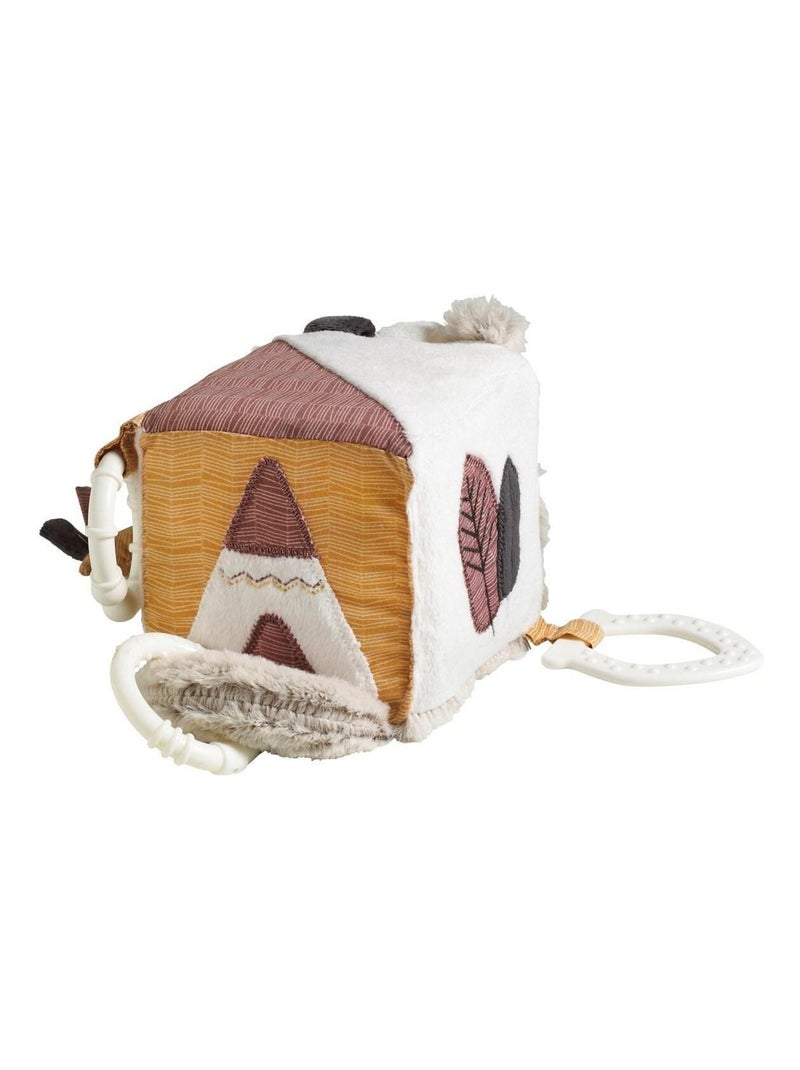 Cubo de actividades para bebé de terciopelo - SAUTHON Beige - Kiabi