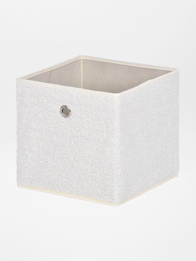 Cubo de almacenaje de punto de rizo BLANCO - Kiabi