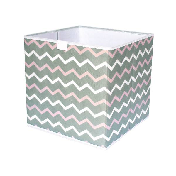 Cubo de almacenaje plegable con estampado en 'zigzag' Hogar - gris/rose