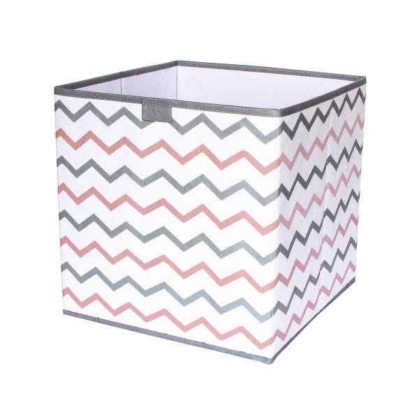 Cubo de almacenaje plegable con estampado en 'zigzag' Hogar - gris/rose
