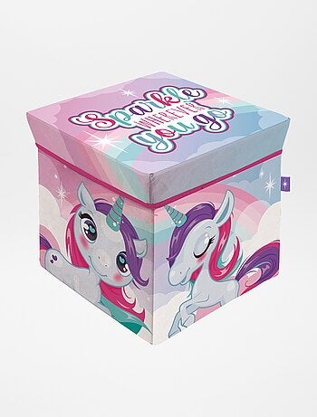 Cubo de almacenaje unicornio
