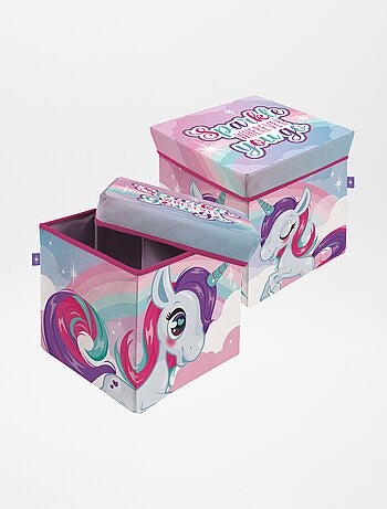 Cubo de almacenaje unicornio