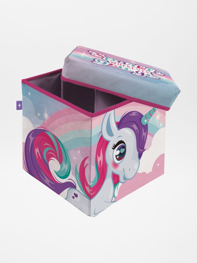 Cubo de almacenaje unicornio ROSA - Kiabi