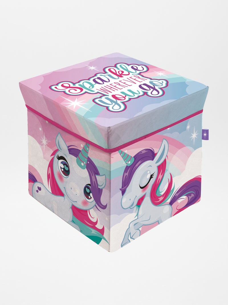 Cubo de almacenaje unicornio ROSA - Kiabi