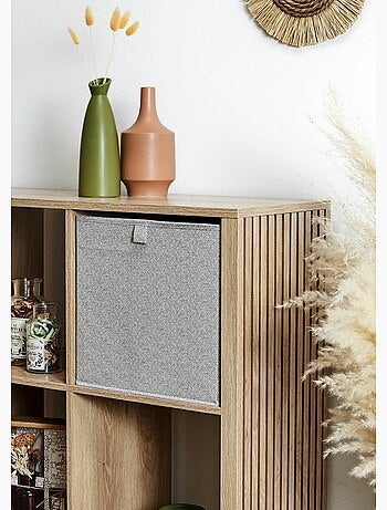 Cubo de almacenamiento plegable, tejido jaspeado - AFIBEL