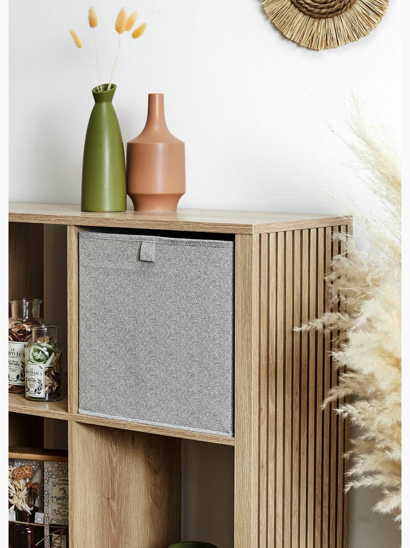 Cubo de almacenamiento plegable, tejido jaspeado - AFIBEL Gris claro - Kiabi
