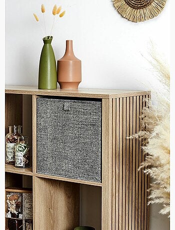 Cubo de almacenamiento plegable, tejido jaspeado - AFIBEL