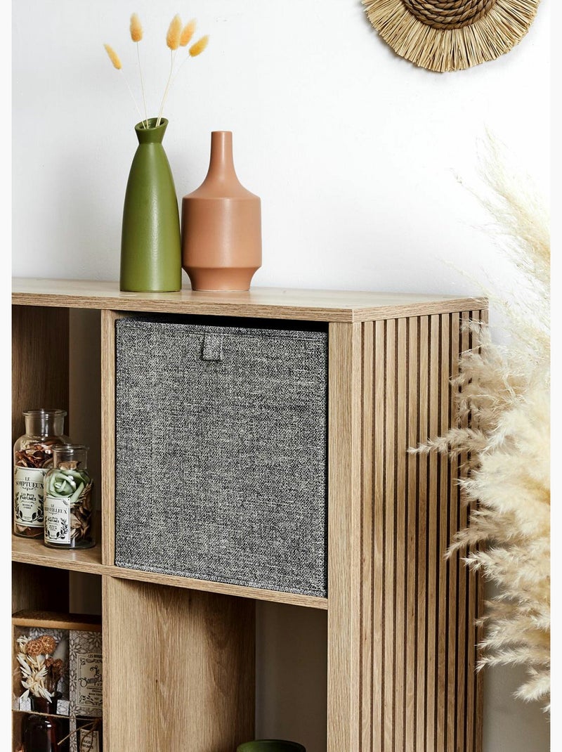 Cubo de almacenamiento plegable, tejido jaspeado - AFIBEL Gris oscuro - Kiabi