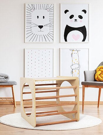 Cubo de escalada Montessori madera parque interior Mamabrum
