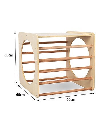 Cubo de escalada Montessori madera parque interior Mamabrum