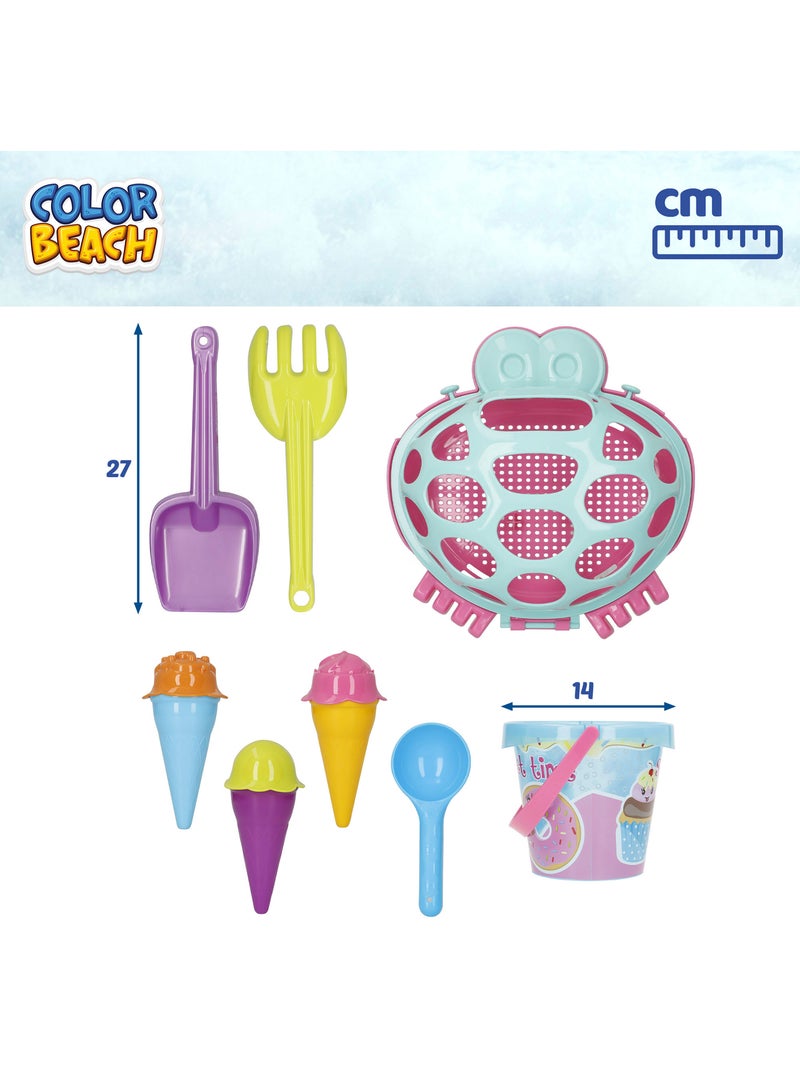 Cubo de playa con accesorios y cangrejo color beach N/D - Kiabi