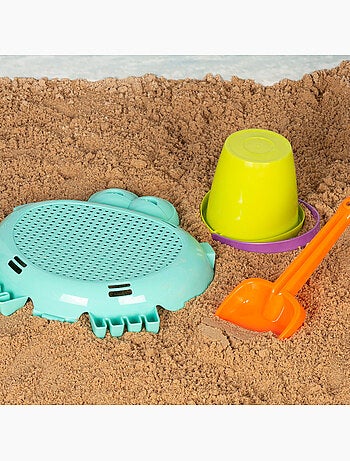 Cubo de playa con accesorios y moldes color beach