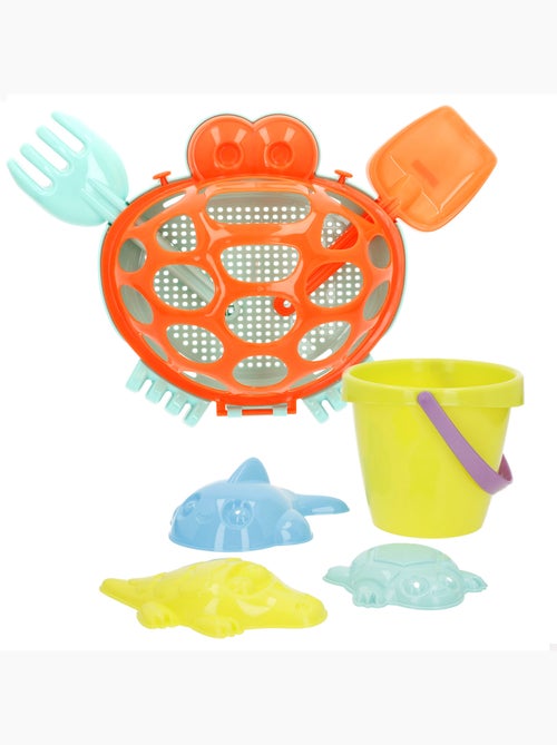 Cubo de playa con accesorios y moldes color beach - Kiabi