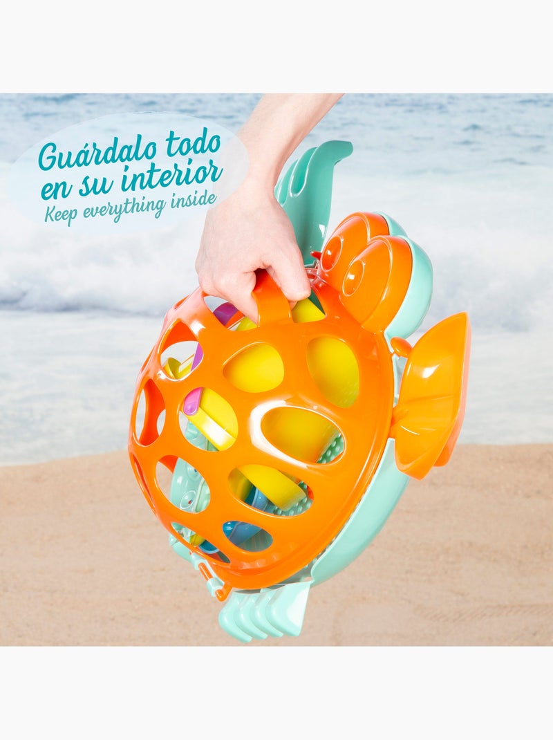 Cubo de playa con accesorios y moldes color beach N/D - Kiabi