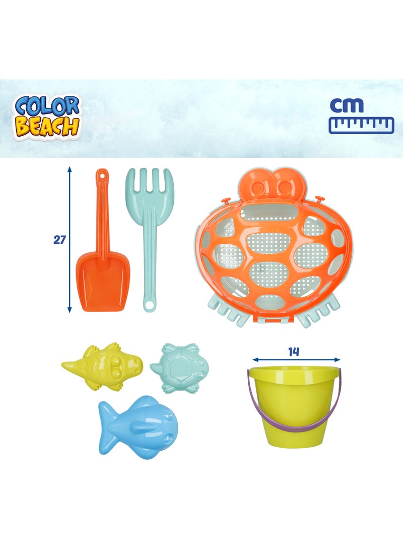 Cubo de playa con accesorios y moldes color beach N/D - Kiabi