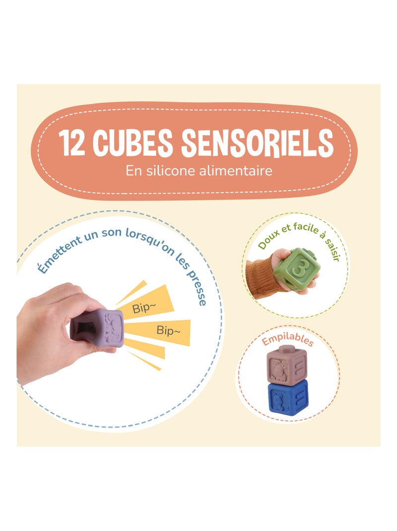 Cubos de estimulación para apilar con sonido - Juego de estimulación | SUPERBE BEBE N/D - Kiabi