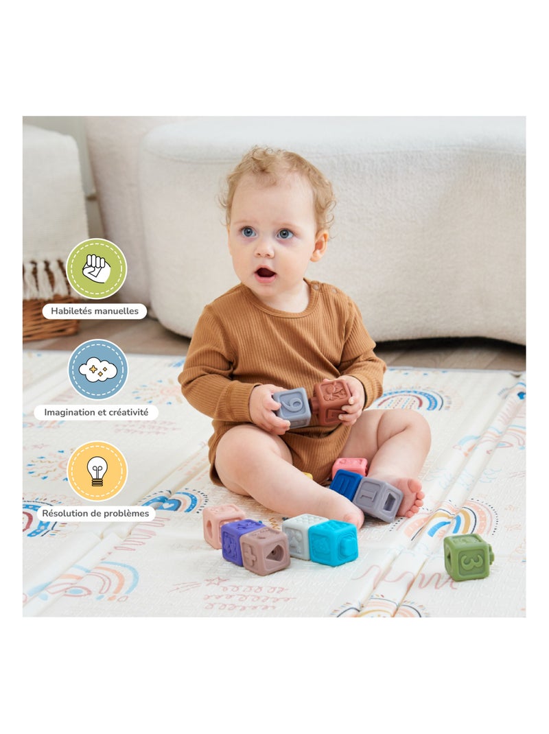 Cubos de estimulación para apilar con sonido - Juego de estimulación | SUPERBE BEBE N/D - Kiabi