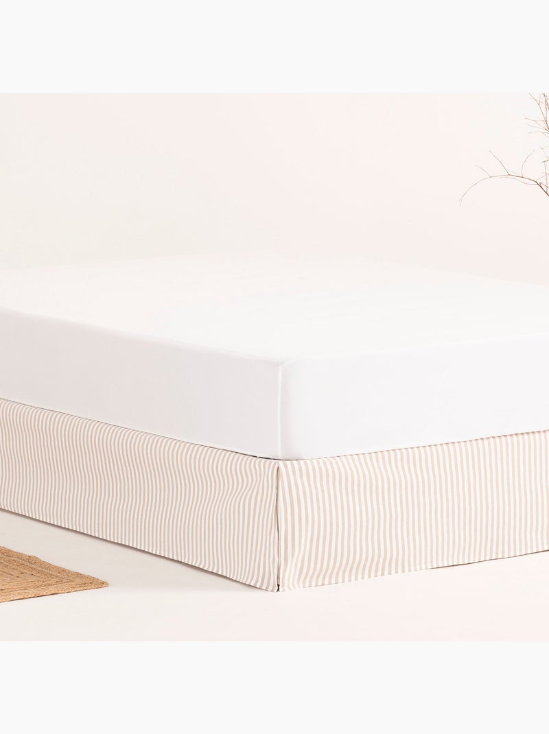 Cubre canapé, faldón protector. Funda de somier a rayas - Gamusi. Beige - Kiabi