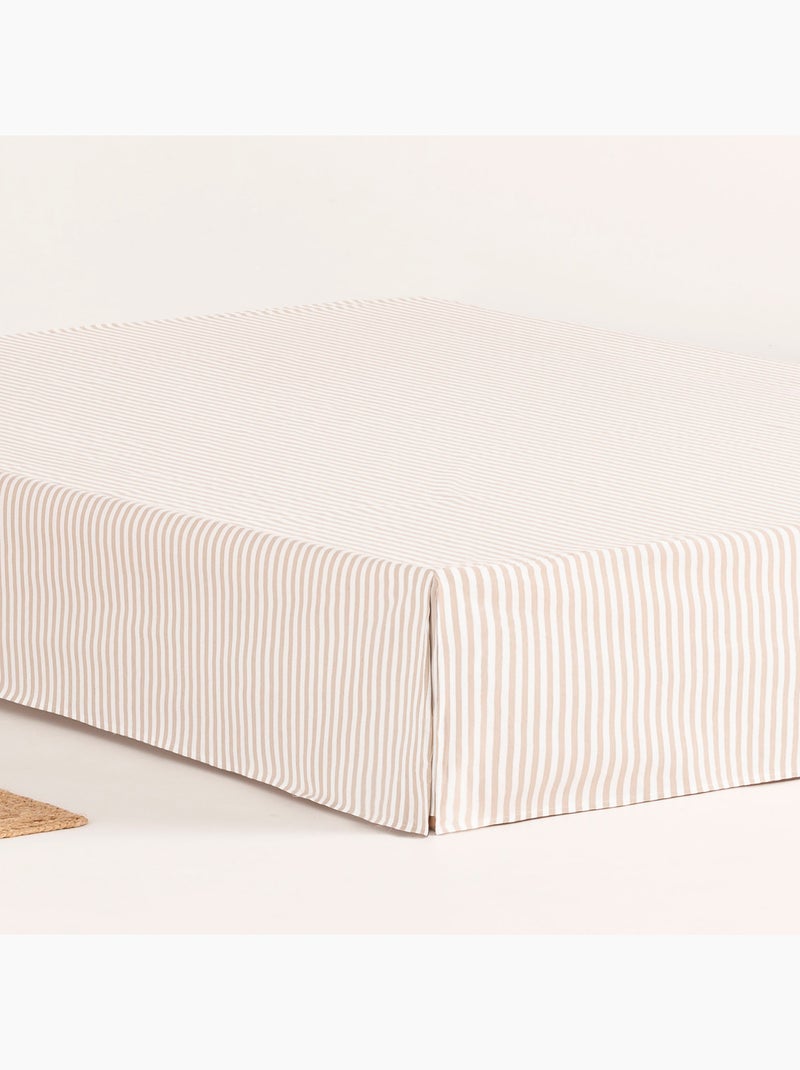 Cubre canapé, faldón protector. Funda de somier a rayas - Gamusi. Beige - Kiabi