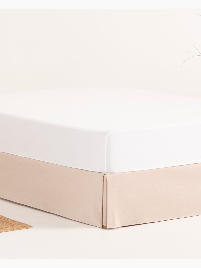 Cubre canapé, faldón protector. Funda de somier lisa - Gamusi. Beige - Kiabi