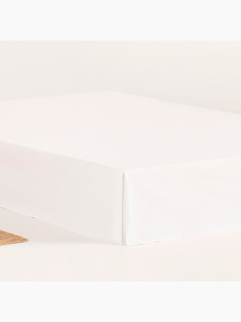 Cubre canapé, faldón protector. Funda de somier lisa - Gamusi. Blanco - Kiabi