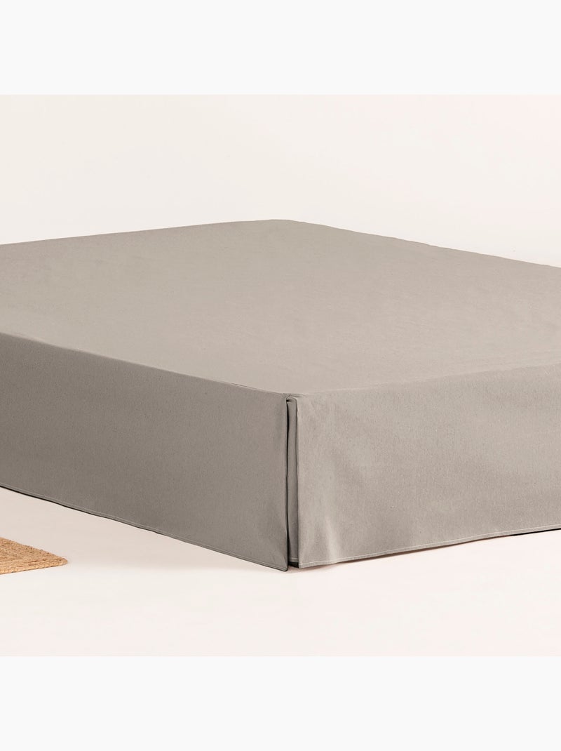 Cubre canapé, faldón protector. Funda de somier lisa - Gamusi. Gris - Kiabi