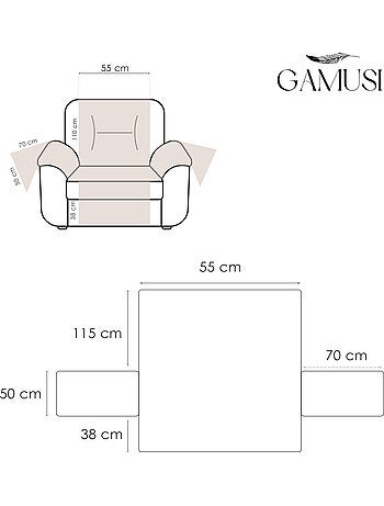 Cubre sofá 1 plaza, con goma ajustable - Gamusi.