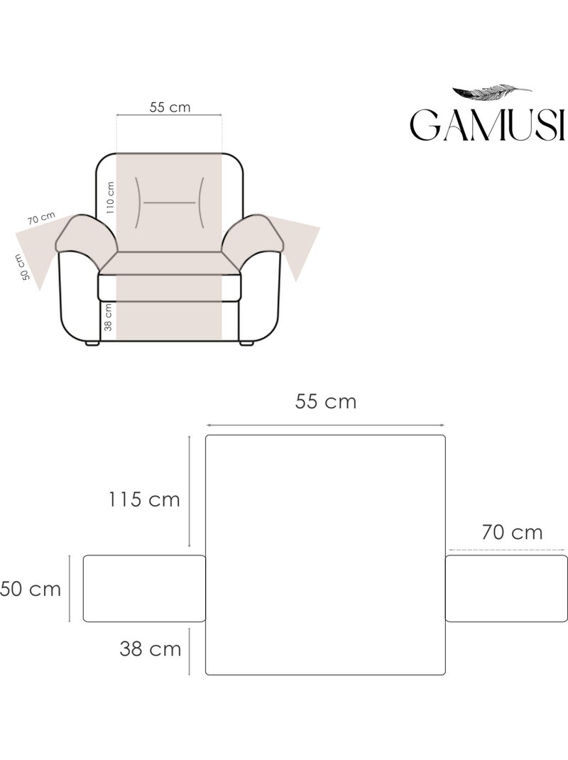 Cubre sofá 1 plaza, con goma ajustable - Gamusi. Gris - Kiabi