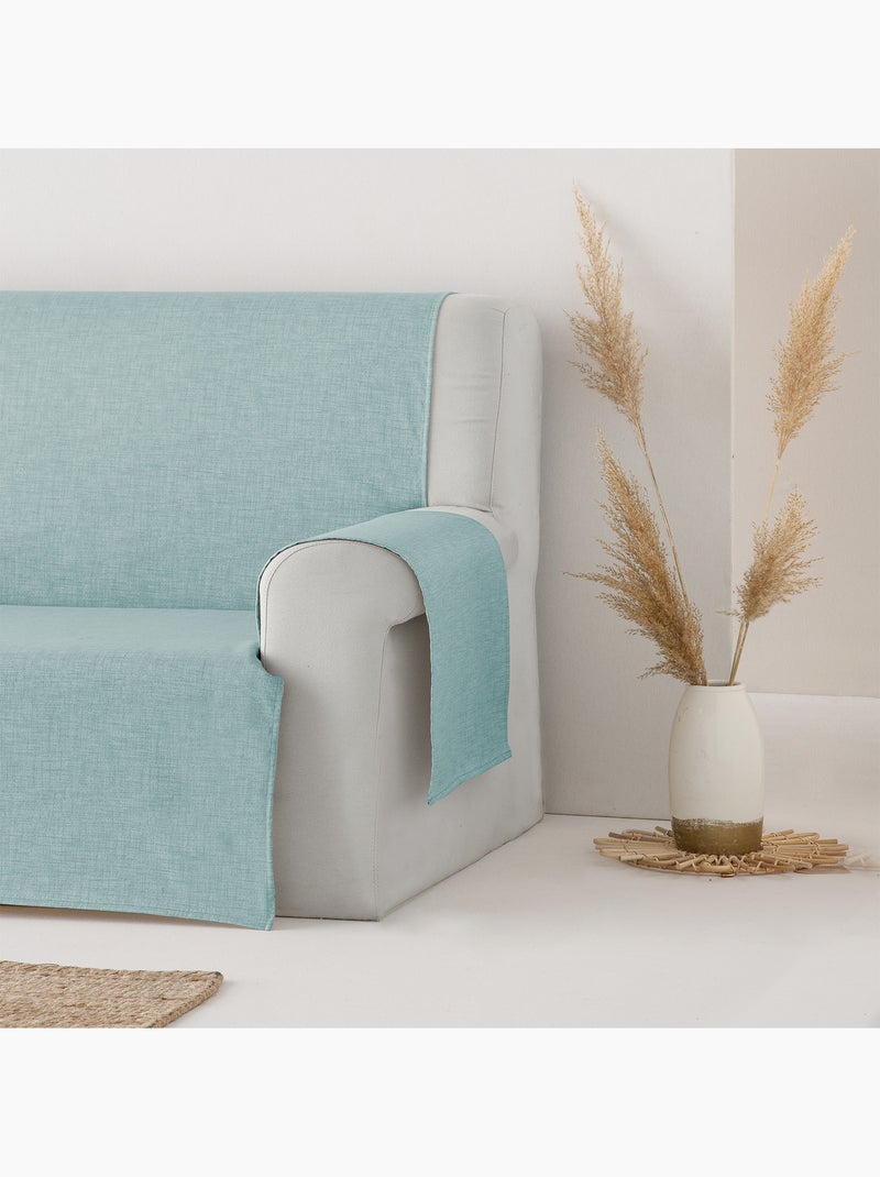 Cubre sofá 2 plazas, con goma ajustable - Gamusi. Verde agua - Kiabi