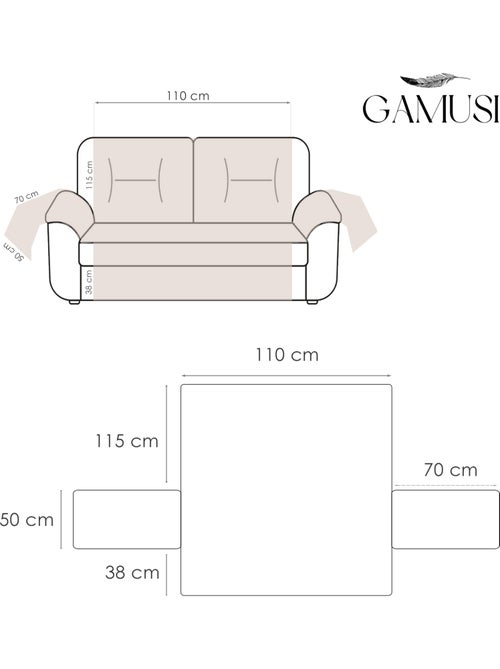 Cubre sofá 2 plazas, con goma ajustable - Gamusi. - Kiabi Cubre sofá 2 plazas, con goma ajustable - Gamusi. - Kiabi