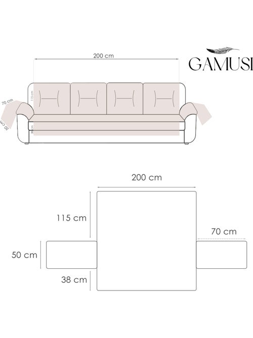 Cubre sofá 4 plazas, con goma ajustable - Gamusi. - Kiabi
