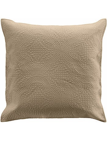 Cubrecama acolchado + 2 fundas de cojín de microfibra lisa romane